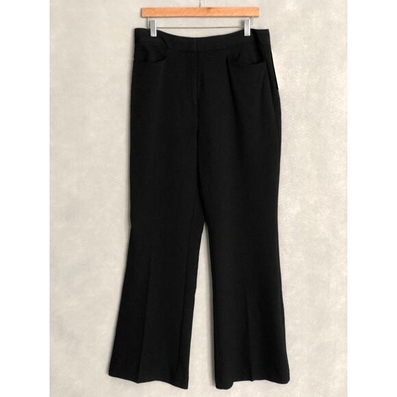 Calvin Klein Women's Size 12 Crepe High Waist Wide Leg Pant Black NEW - Picture 1 of 8